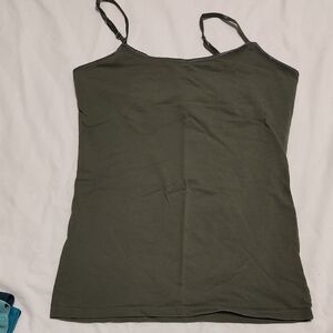 SO Perfect Cami Olive Spaghetti Strap Women's Tank Top
